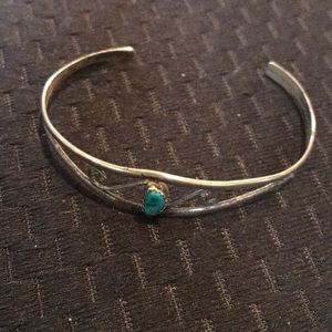 Sterling Silver Bracelet with Turquoise  Bead